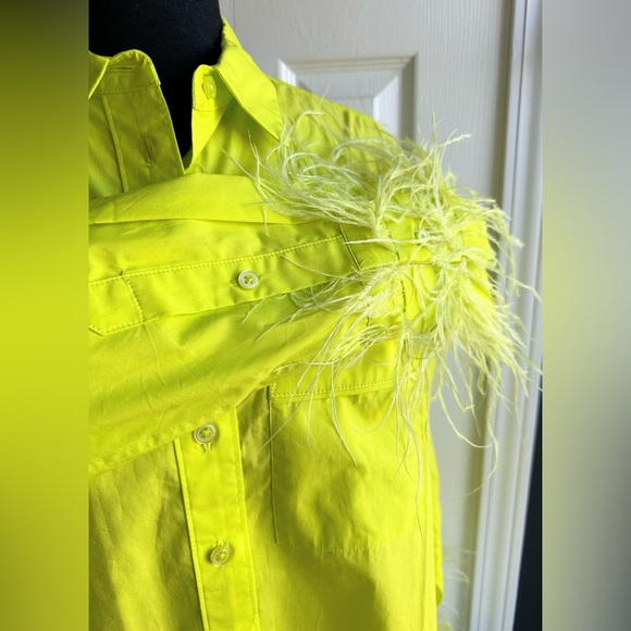 NWT J Crew Collection Feather trim Cotton poplin button up collared Shirt Top 6 - Picture 2 of 10